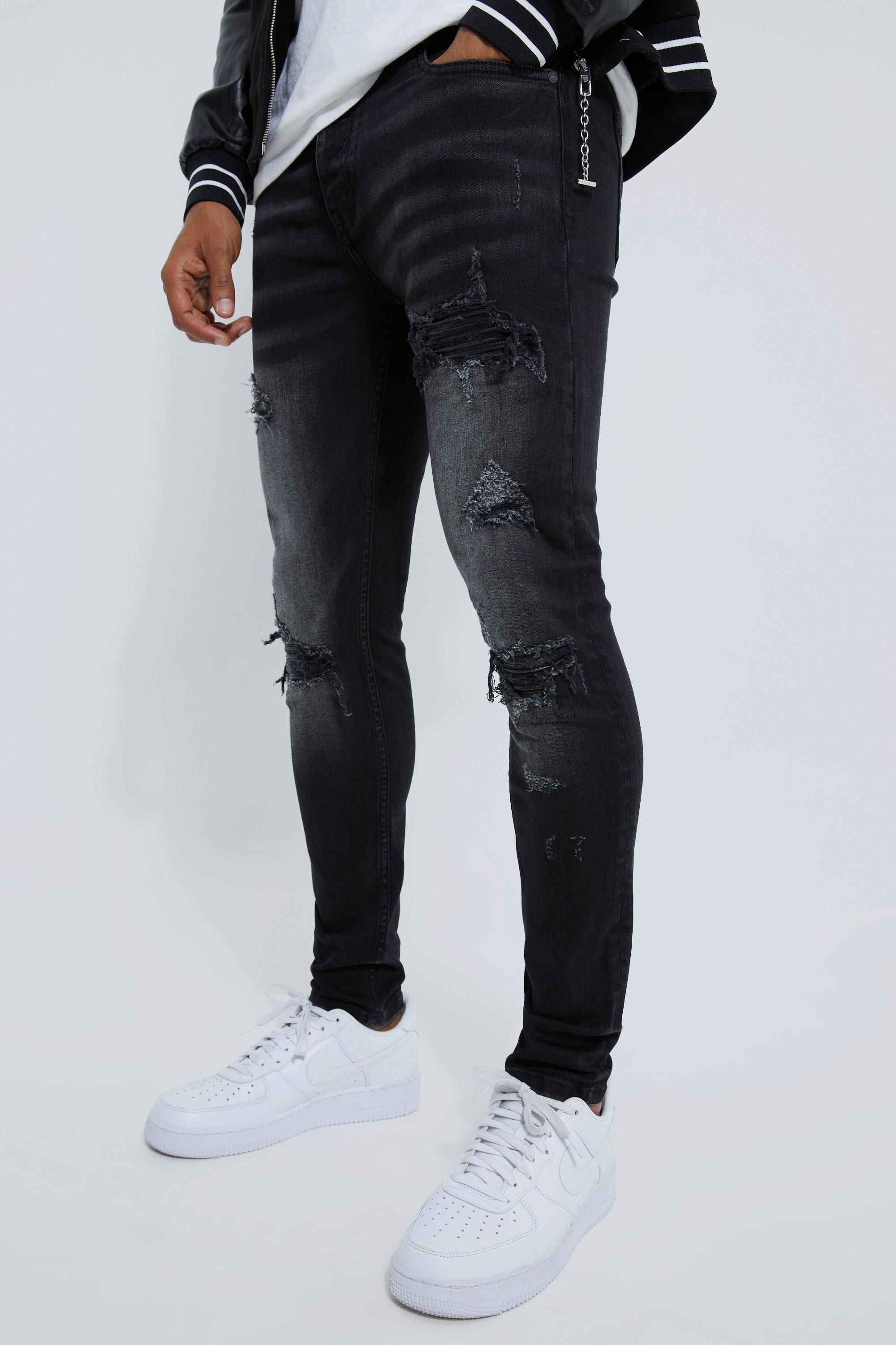 Black jeans hot sale rough look